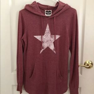Maroon Hooded Long Sleeve